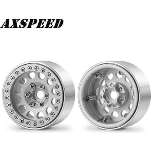 AXSPEED 1:10 RC Model Car Wheel Hub 1.9inch Beadlock Wheel Rim for 1/10 Axial SCX10 CC01 Hobby Grade Car Toy Accessory