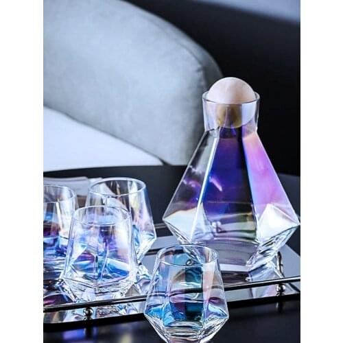 Creativity Hexagonal Water Glass Nordic Heat-resistant Glass Wine Cup Household Large-Capacity Juice Jug Water Cup Set