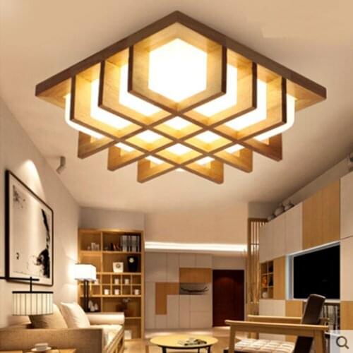 The Nordic minimalist bedroom Ceiling Lights LED lamp wooden porch wood Ceiling lamp room ceiling mount led light YA72624