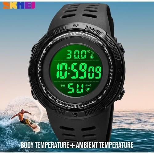 Skmei 1681 Sport Digital Mens Watch Long Battery Life Alarm Clock Ambient Temperature Electronic Wristwatches Male reloj hombre