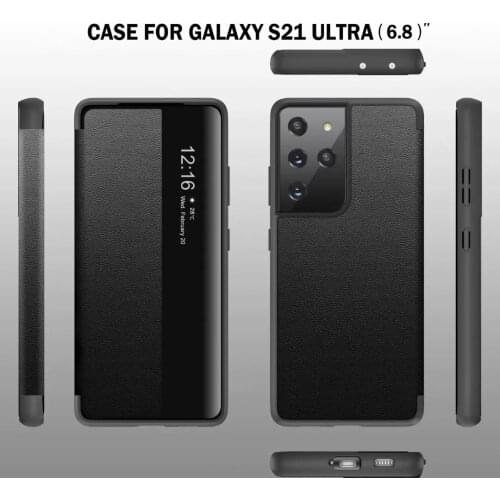 Smart Leather Stand View Phone Case For Samsung Galaxy S10 S20 S10E S20FE S21FE S21 S30 Plus Ultra Note 10 20 Plus Ultra Cover