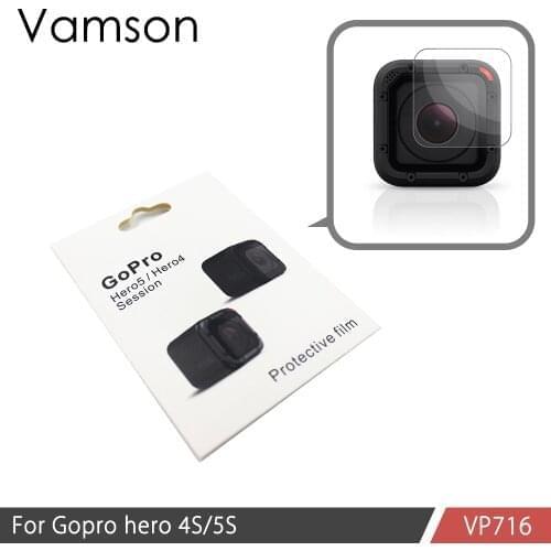 Vamson For Gopro 5s/4s Lens Cap Cover Housing Case Protective Clear Lens Protect Film For Go pro Hero 5/4 Session