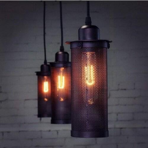 Vintage Pendant Lights Industrial Style Metal Mesh Net Kitchen Hanging Light Bedroom Corridor Restaurant Bar Coffee Lamparas