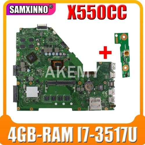 X550CC Laptop motherboard for ASUS X550CC A550C X550CL R510C original mainboard 4GB-RAM I7-3517U GT720M