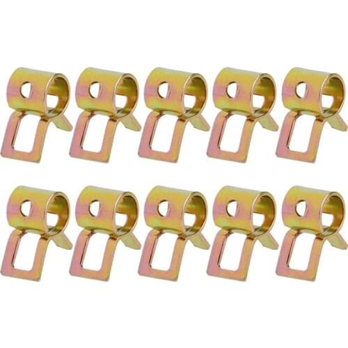 10Pcs 5mm Spring Clip Fuel Line Hose Water Pipe Air Tube Clamps Fastener L22