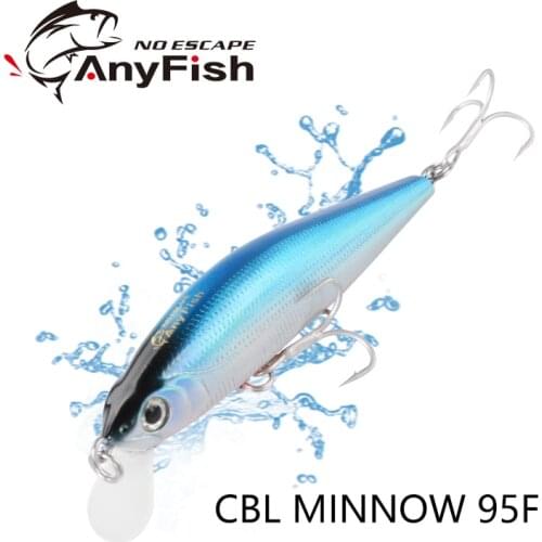 ANYFISH CBL MINNOW 95F Floating Fishing Lure 9.5cm 11.2g Hard Bait with 2 Fishing Hooks Aritificial Bait 3D eyes Depth 1-1.2m
