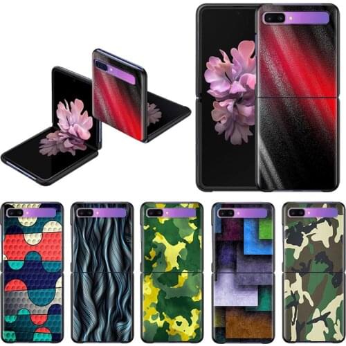 Hard Plastic Case For Samsung Galaxy Z Flip 5G Black Phone Coque 6.7 Inches Folding And Splitting Cover Marble Module Fashion