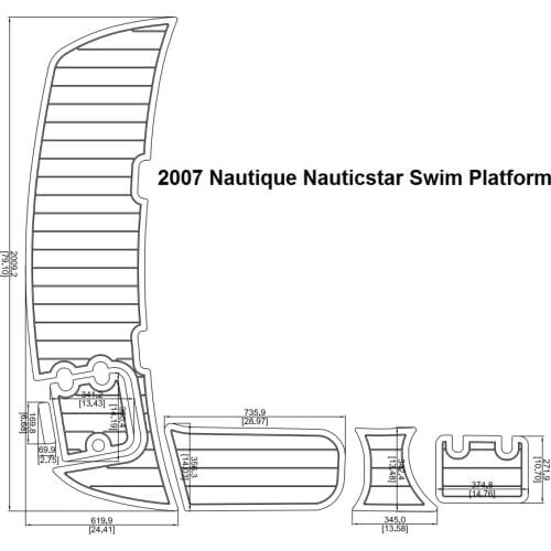 2007 Nautique Nauticstar Swim Platform Pad Boat EVA Teak Decking 1/4" 6mm