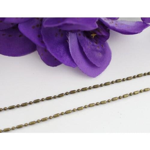 8 Meters Antiqued Bronze oval and ball chain #22493