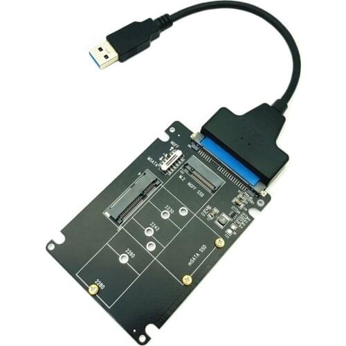 MSATA to SATA Adapter B Key m.2 SATA SSD to SATA Adapter Card mSATA m.2 NGFF to USB Converter for mSATA+M.2 2 in 1 SSD HDD Riser