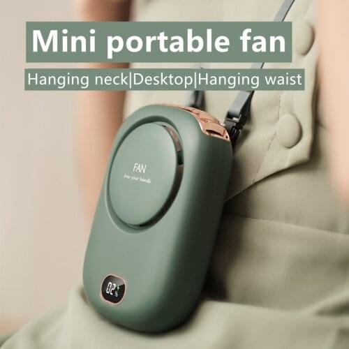 Mini Bladeless Fan Neck Fan 2000mAh USB Rechargeable Fan Mute Sports Fans for Home Outdoor Ventilador Portatil Abanicos