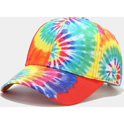 Tie Dyeing Printing Baseball Cap Colorful Graffiti Fashion Daddy Hat Mens Travel Outdoor Adjustable Closure Stylish Womens Hats