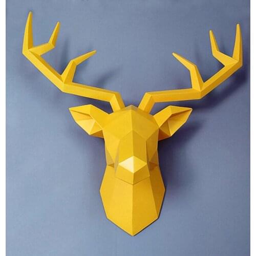 LARGE 3D DEER STATUE SCULPTURE WALL DECOR HOME DECORATION ACCESSORIES ANIMAL FIGURINE LIVING ROOM RESIN STATUE MODERN DECORATION
