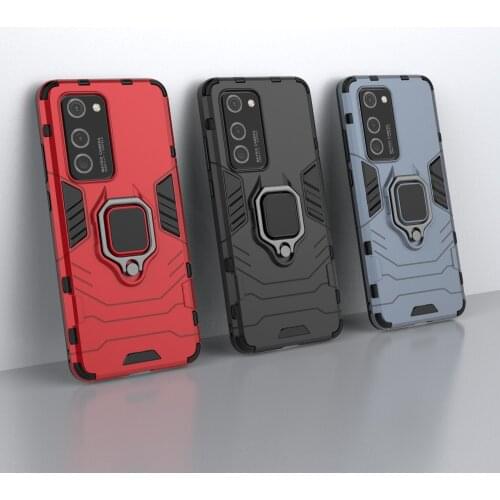 100pcs/lot Hybrid TPU+PC Armor Back Phone Case For Huawei Nova 6 5G 6SE 7i 5i 5Z P40 Lite Mate 30 Pro With Car Ring Bracket