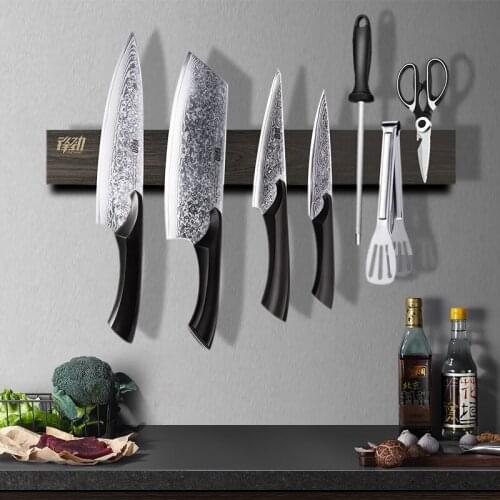 Wooden Powerful Magnetic Knife Strip kitchen Holder fashion3 size 12- 18 inch rack for steel knives Acacia wood block