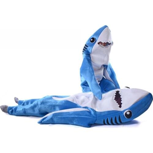 Kids Jumpsuit Cosplay Costume Kugurumi Shark Stage Clothing Fancy Dress Halloween Christmas Props Onesies for Adults Jumpsuit