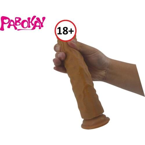 Long realistic dildo suction double layer silicone skin touch fake penis man dick sex toys for women vagina massage flirt