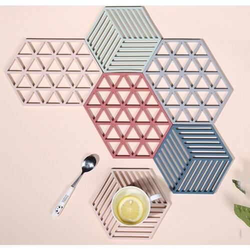 045 Geometric heat insulation pad for household spliced and thickened anti-skid anti scald pad for table Desktop Decoration