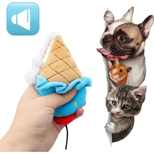 Pet Toy Plush Cat Dog Chew Ice Cream Rope Toys Ice Cream Sounding Toy Dog Toys Pet Product