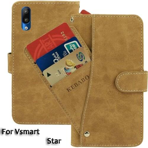 Leather Wallet Vsmart Star Case 5.7" Flip Fashion Luxury Front Card Slots Cases Cover Business Magnetic Phone Bags