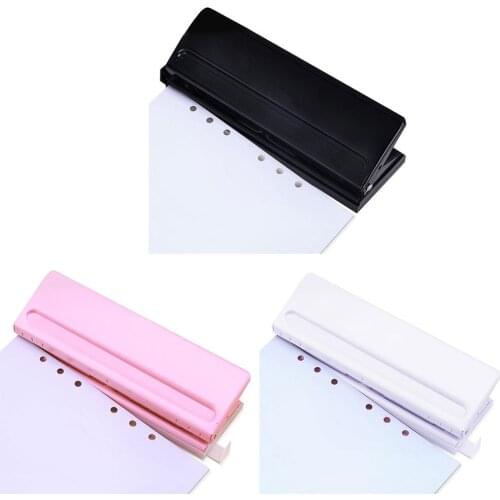KW-TRIO 6 Hole Punch Loose-Leaf Puncher Paper Adjustable Stapler 6 Hole Design Stainless Steel Stapler