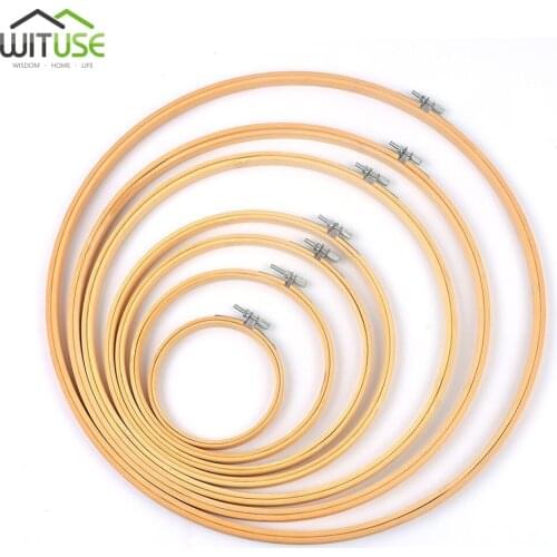 10 Size Sewing Tool Round Wooden Embroidery Hoops Frame Set Bamboo Embroidery Hoop Rings for DIY Cross Stitch Needle Craft Tool