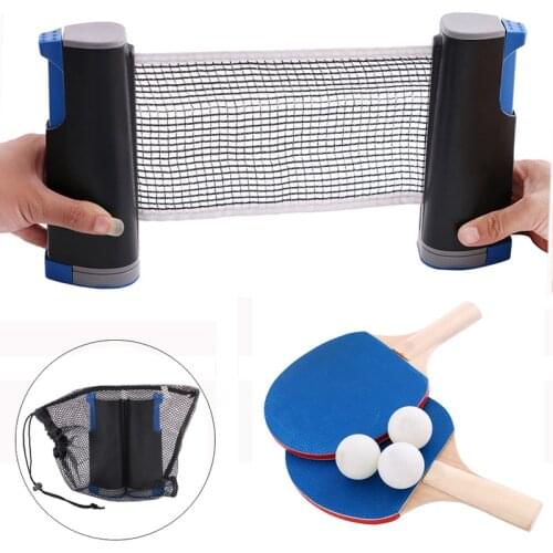 Ping Pong Paddle Set Best Professional Table Tennis Racket Set 3 Game Balls Table Tennis Set with Retractable Table Tennis net