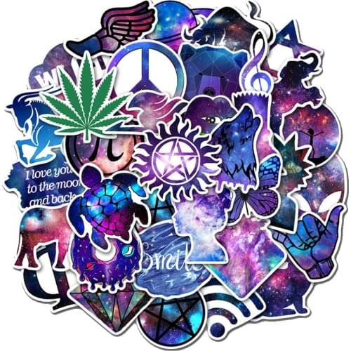10/30/50PCS Starry Sky Harajuku Style Graffiti Stickers Notebook Skateboard Refrigerator Trolley Case Stickers Wholesale