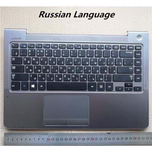 New TOP Case Upper Cover Palmrest with Keyboard Russian Language For Samsung NP 530U4B 530U4CL 535U4B 535U4C 535U4X 532U4C
