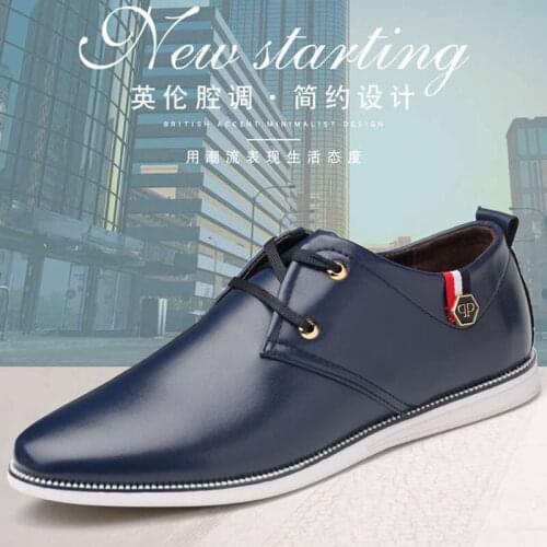 2020 new sports casual shoes mens breathable leather shoes tendon soft bottom shoes men