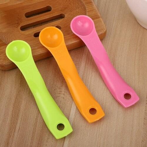 New 5pcs/Set Colorful Plastic Measuring Cups Measure Spoon Kitchen Tool Kids Spoons Measuring Set Tools For Baking Coffee Tea