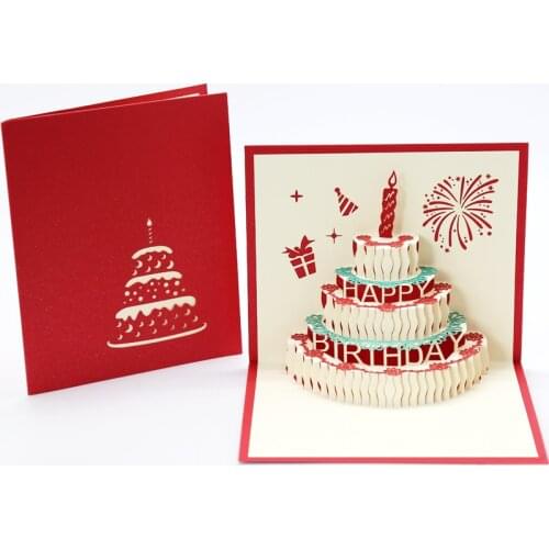 Birthday Cake Pop Up Card 3D Birthday Greeting card bast gift for children Lover friend Birthday Pop Up Card