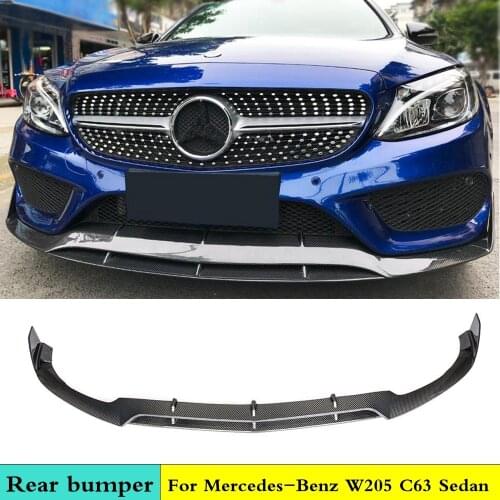W205 Carbon Fiber Front Bumper Lip Spoiler for Mercedes-Benz W205 C63 AMG C63 AMG S Sedan 2015-2018