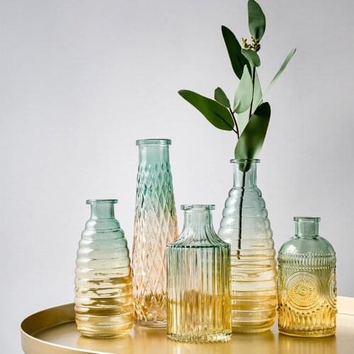 Transparent Flower Vase Borosilicate Glass Hydroponic Vase Tabletop Ornaments Flower Container Plants Holder Living Room Decor