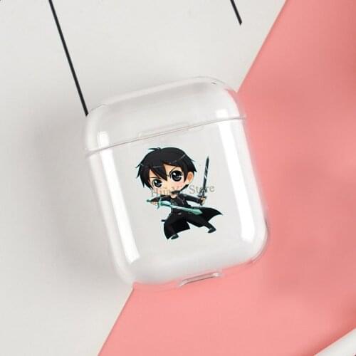 Sword art online kirito Clear Cases For Apple Airpods 1 2 Earphone Bluetooth Wireless Cover For Airpods 2 1 Coque