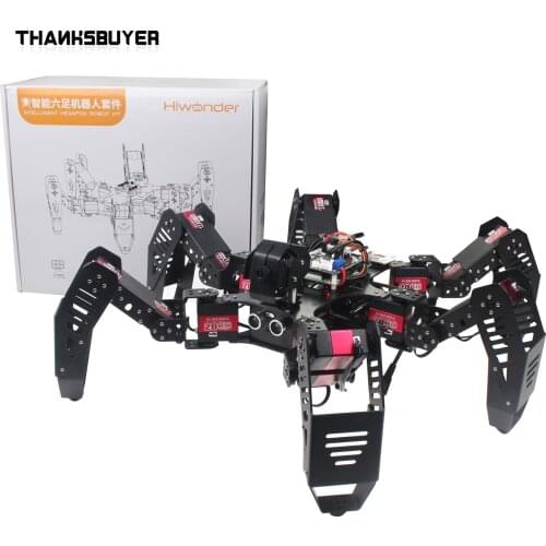 18DOF Hexapod Robot Spider Robot 2DOF PTZ with Main Board for Raspberry Pi 4B/4G Finished