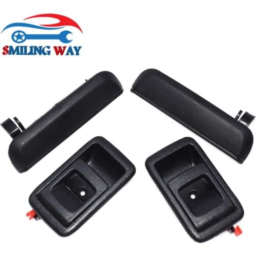 SMILING WAY# Black Inside & Outside Door Handle Rear Left & Right Pair For Toyota Tercel 1995 1996 1997 1998 OE# 69240-0A010