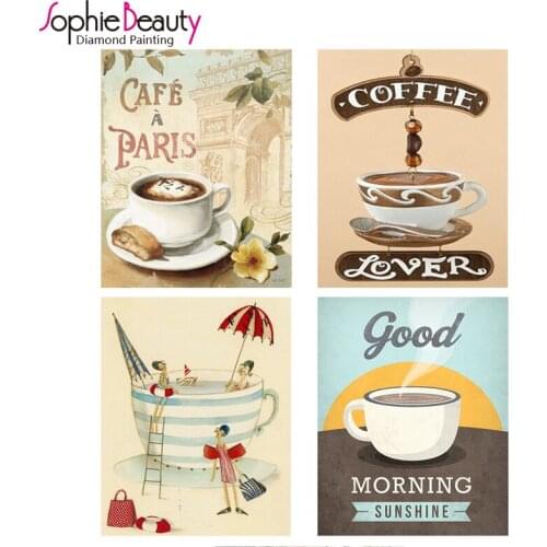 Sophie Beauty 5D Full Round Diy Diamond Painting Cross Stitch Handcraft Embroidery Coffee Cup Arts Drawing Needlework Mosaic Kit
