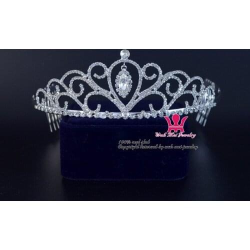 Bridal Tiaras Rhinestone Crystal Quality Wedding Crown Princess Queen Hair Accessories Tiaras Comb Headband High Quality comb