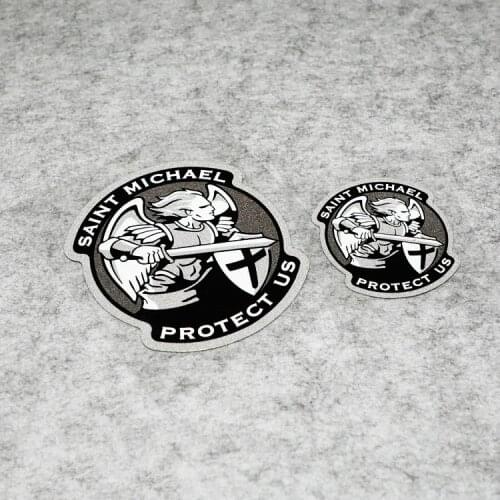 NO.S261 GalonDeco Saint Michael Protect Us Reflective Sticker for Car Motorcycle Fuel Tank Cap Car Stickers and Decals