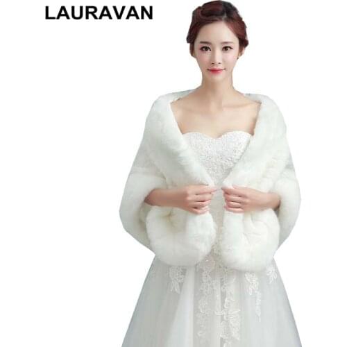 Warm faux fur Wedding Wrap Winter bride Cheongsam Stoles Shawl Bolero Jackets Bridal Coat Evening Accessories Wedding Cape Coat