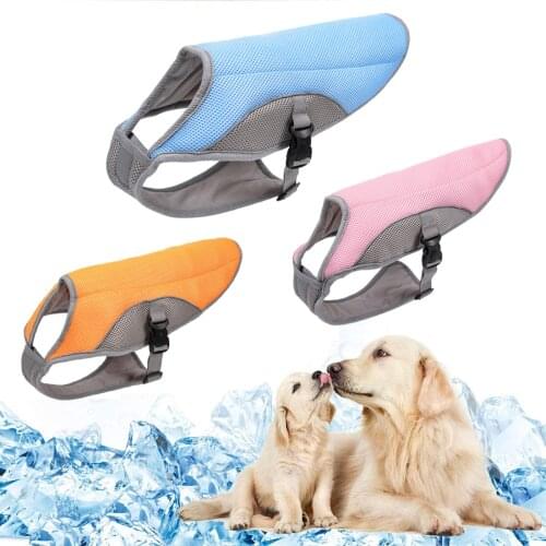 Summer Pet Dog Cooling Vest Breathable Mesh Dog Jacket Cool Dog Coat Adjustable Reflective Strip For Large Medium And Small Dogs