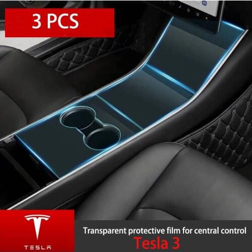 Threshold bar door handle anti - scratch film Center Console Protective Film Car Decoration Transparent Sticker For Tesla Model3