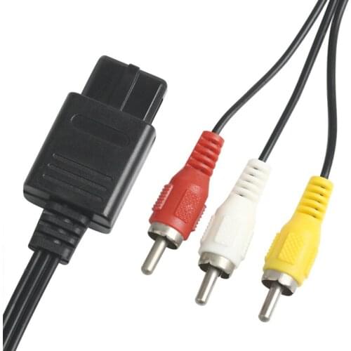 1.8M 6FT TV RCA AV Audio Video Stereo Cord Cable For SNES Super Nintendo Game Cube N64 Consoles 500pcs