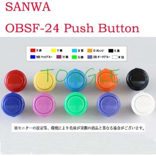 1pcs Original sanwa 24mm 30mm button arcade push button switch OBSF-30 obsf24 Nintendo MAME raspberry pi replacement buttons