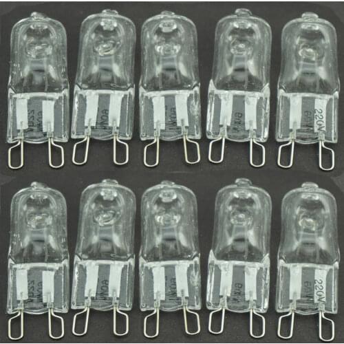 10pcs G 9 Pin Halogen 220 v volt | 25 40 60 W | watt Light Lamp Bulb JCD G9