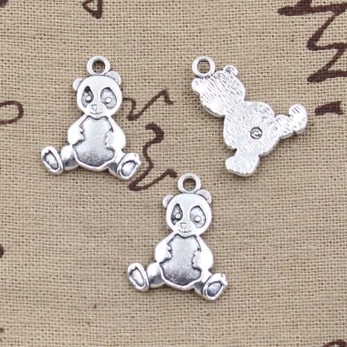 10pcs Charms Panda Bear 23x18mm Antique Tibetan Silver Color Pendant Findings Accessories DIY Vintage Choker Handmade Jewelry