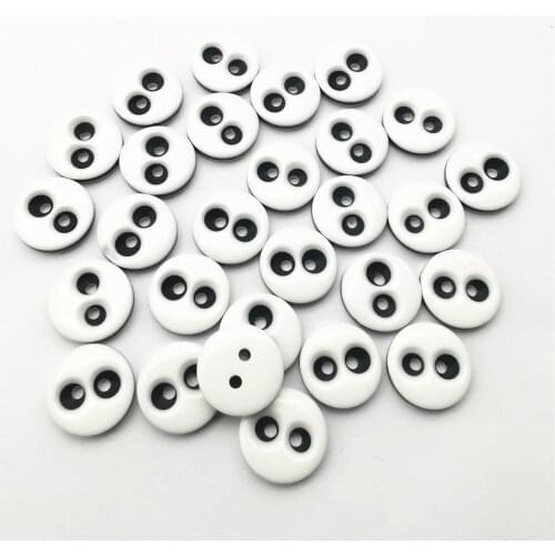 100pcs 2 Holes White Eyes Sew Through Resin Buttons For Scrapbooking Crafts Fancy Sewing Shirt ACCESSORIES