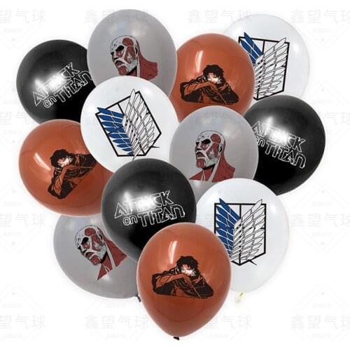 16pcs/lot Anime Attack on Titan Balloons Attack on Titan Ackerman Latex Ballons for Kids Baby Shower Birthday Party Decor Supply