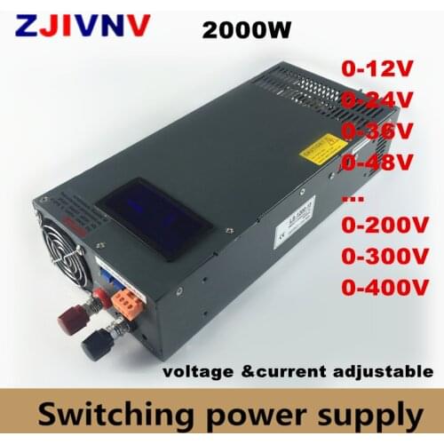 2000w Switching Power Supply 0-12V 24v 36v 48V 60V 70V 80V 90V 110V 220V 300 Adjustable DC Voltage& current Power Supply